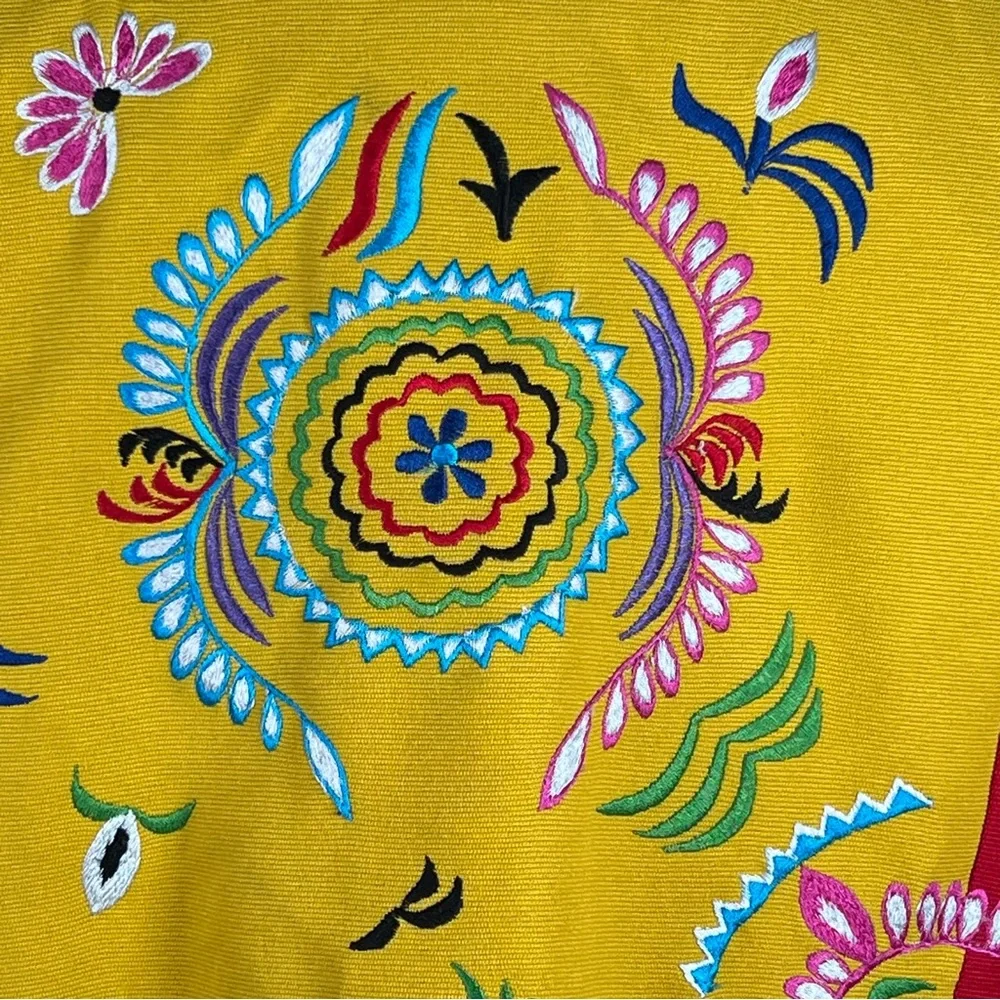 Alex Kim Women’s Cotton Blend Festive Multi-Color Embroidered Jacket PL EUC - Picture 9 of 15